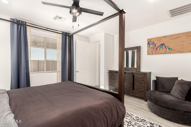 1736 E Joelle Dr, Casa Grande, AZ 85122 - bedroom featuring light wood finished floors and ceiling fan