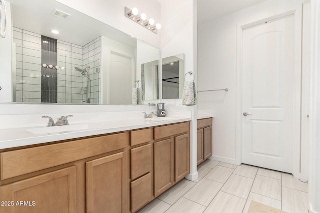 1736 E Joelle Dr, Casa Grande, AZ 85122 - full bathroom with a tile shower and double vanity