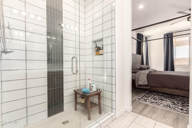 1736 E Joelle Dr, Casa Grande, AZ 85122 - ensuite bathroom featuring a shower stall and recessed lighting