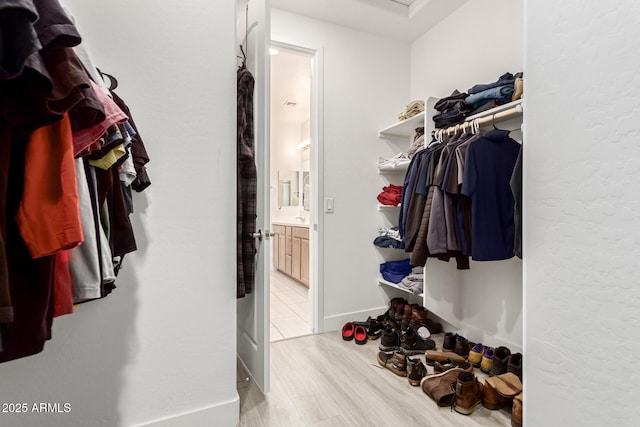 1736 E Joelle Dr, Casa Grande, AZ 85122 - walk in closet with light wood-style flooring and attic access