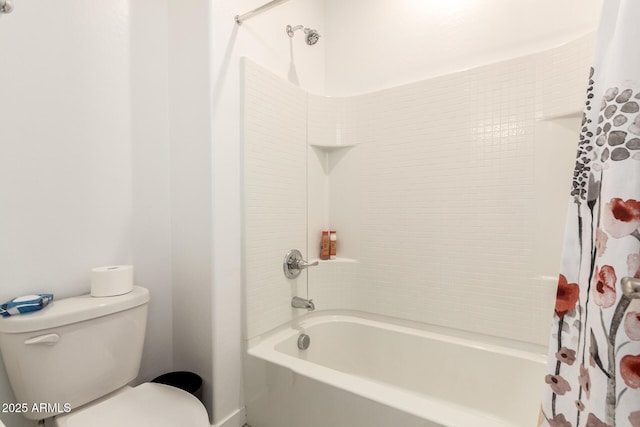 1736 E Joelle Dr, Casa Grande, AZ 85122 - bathroom with toilet and shower / bathtub combination with curtain