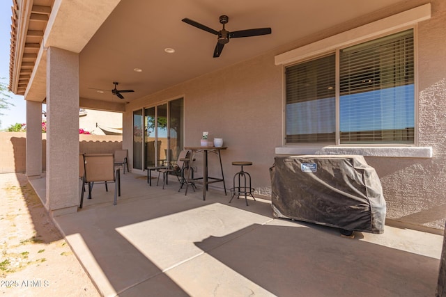 1736 E Joelle Dr, Casa Grande, AZ 85122 - view of patio with ceiling fan and fence