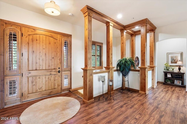 entrance foyer featuring hardwood / wood-style flooring