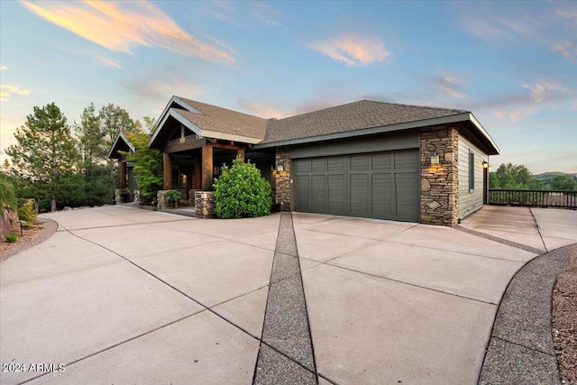 view of front of home featuring a garage