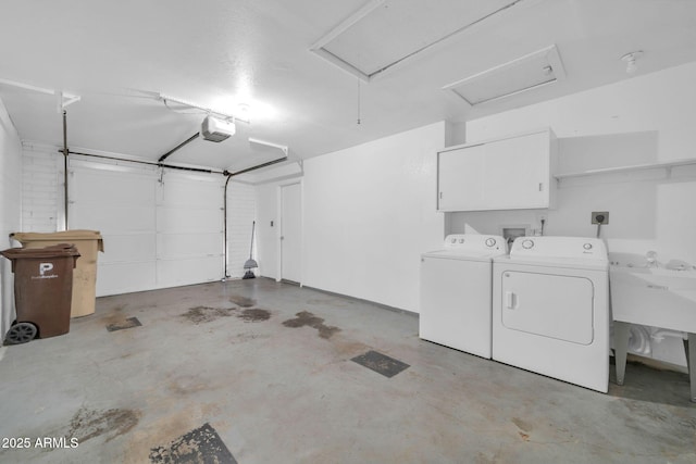 9639 W Cinnabar Ave Unit A, Peoria, AZ 85345 - garage with washer and dryer and a garage door opener
