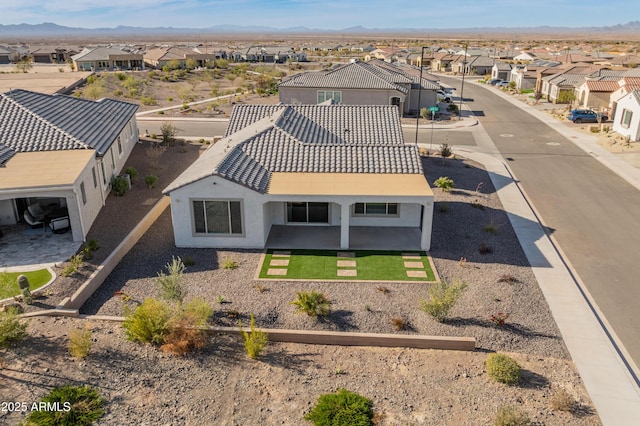 bird's eye view with a mountain view