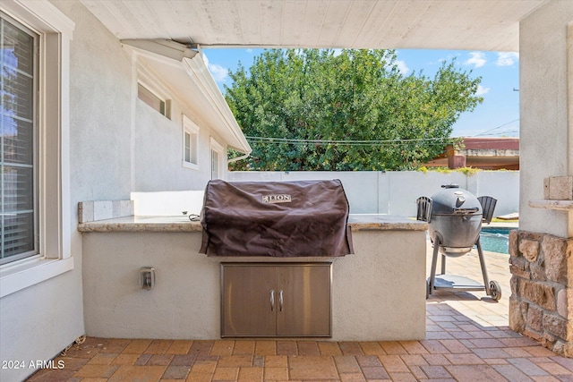 view of patio with grilling area