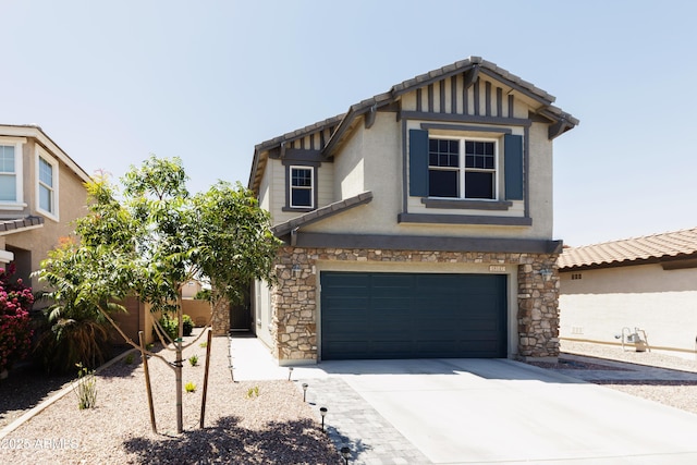 view of front of property featuring a garage