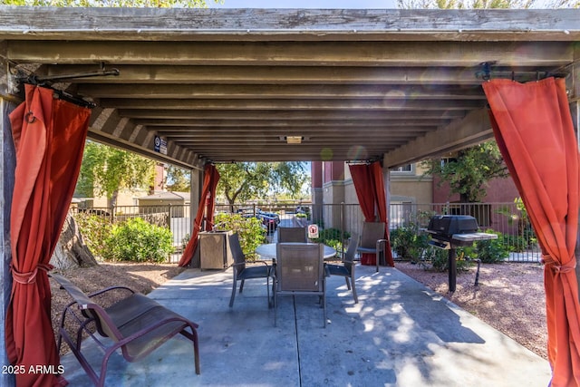 view of patio / terrace with a grill