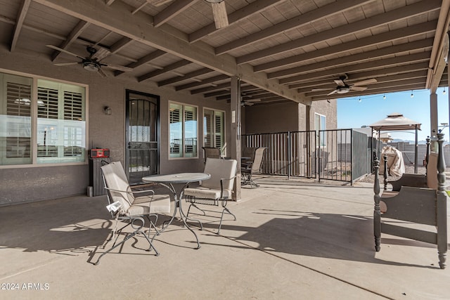 view of patio with ceiling fan