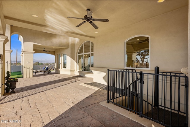 view of patio / terrace with ceiling fan