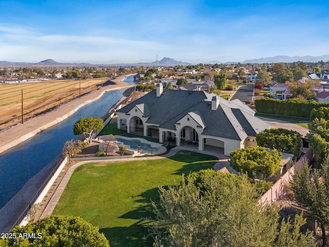 bird's eye view featuring a mountain view