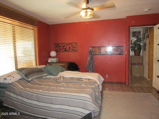 bedroom with a ceiling fan