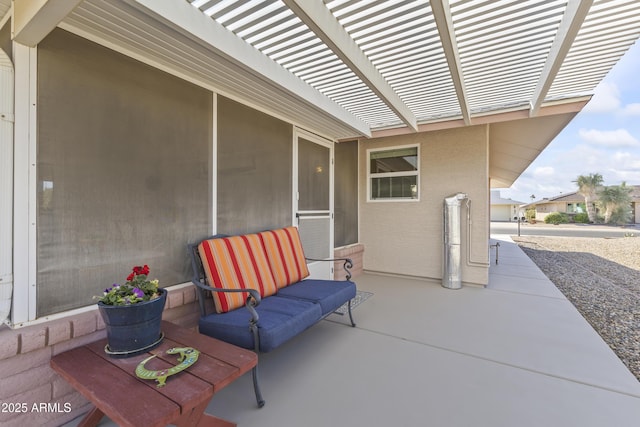 view of patio / terrace featuring a pergola