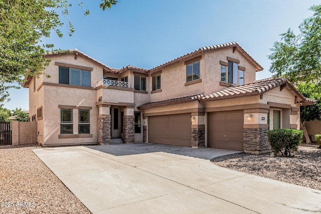 4507 E Lantern Pl, Gilbert, AZ 85297 - view of front of property with stucco siding, a garage, driveway, and a tiled roof