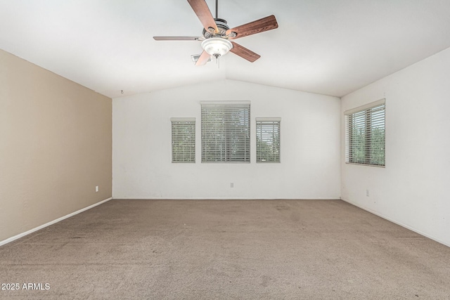4507 E Lantern Pl, Gilbert, AZ 85297 - empty room featuring lofted ceiling, carpet flooring, and a ceiling fan