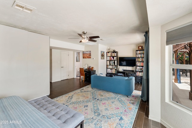 1656 W Meseto Cir, Mesa, AZ 85202 - bedroom with wood finished floors and ceiling fan