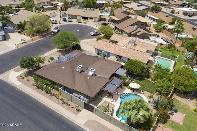 1656 W Meseto Cir, Mesa, AZ 85202 - aerial perspective of suburban area featuring a pool