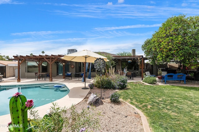1656 W Meseto Cir, Mesa, AZ 85202 - view of pool featuring a pergola and a patio area
