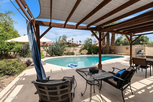 1656 W Meseto Cir, Mesa, AZ 85202 - view of swimming pool with a fenced backyard, a patio area, and a diving board