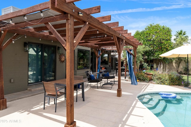 1656 W Meseto Cir, Mesa, AZ 85202 - view of patio with a pergola and outdoor dining space
