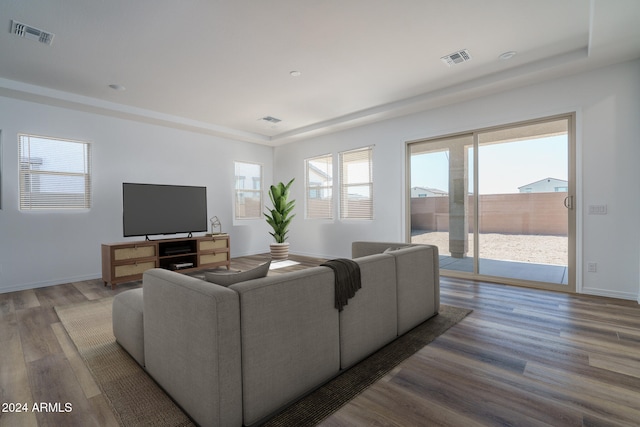 living room featuring hardwood / wood-style floors