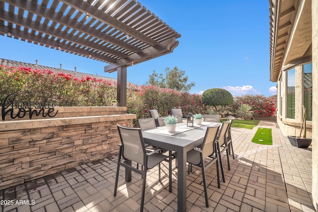 view of patio with a pergola