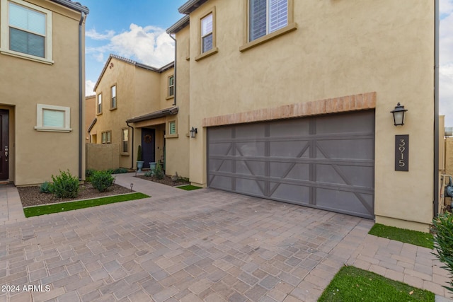 view of front of house with a garage