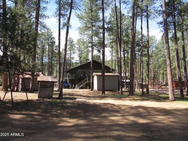 9016 W Fossil Creek Rd, Pine, AZ 85544 - view of shed featuring stairs
