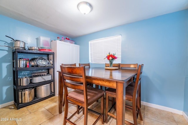 view of tiled dining room