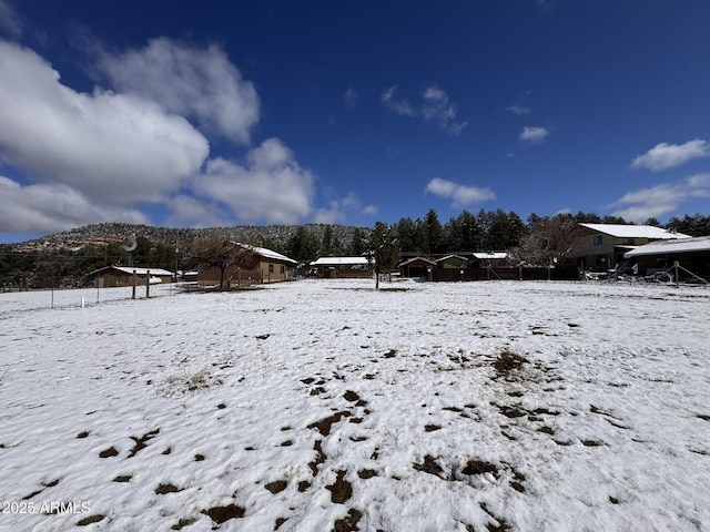 9107 W Fossil Creek Rd, Strawberry, AZ 85544 - yard covered in snow featuring a mountain view