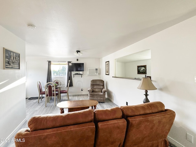 9107 W Fossil Creek Rd, Strawberry, AZ 85544 - living area with light wood finished floors and a wall unit AC