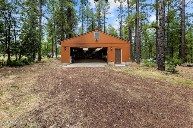 view of garage