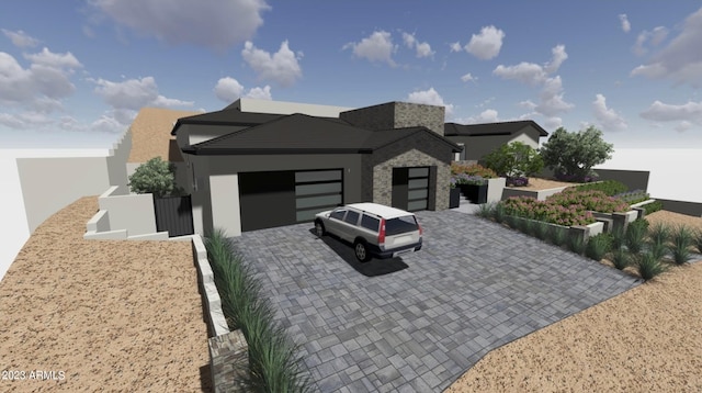 contemporary house featuring a garage