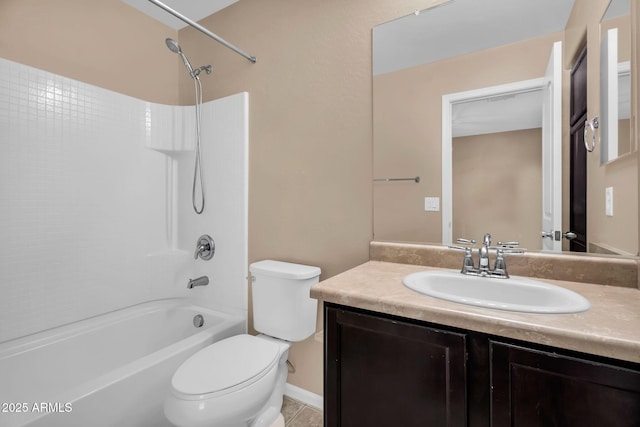 7718 W Pipestone Pl, Phoenix, AZ 85035 - full bathroom featuring toilet, bathtub / shower combination, vanity, and tile patterned flooring
