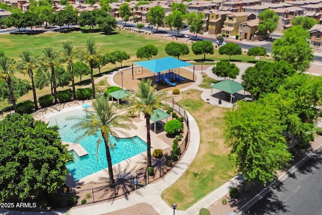 7718 W Pipestone Pl, Phoenix, AZ 85035 - aerial perspective of suburban area featuring a pool