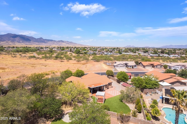 3501 Camino Bella Rosa, Sierra Vista, AZ 85650 - birds eye view of property with a residential view and a mountain view