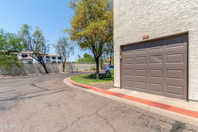 view of garage