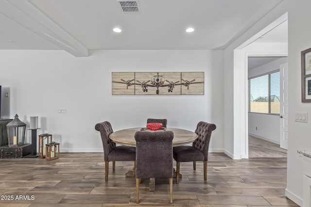 19415 W College Dr, Litchfield Park, AZ 85340 - dining area with a chandelier, wood finished floors, recessed lighting, and baseboards