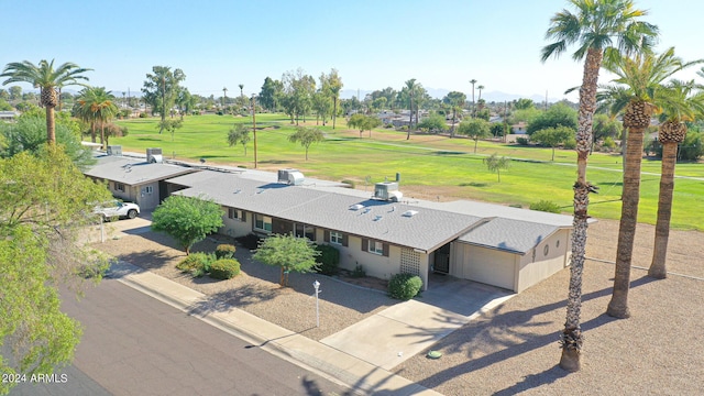 aerial view featuring golf course view