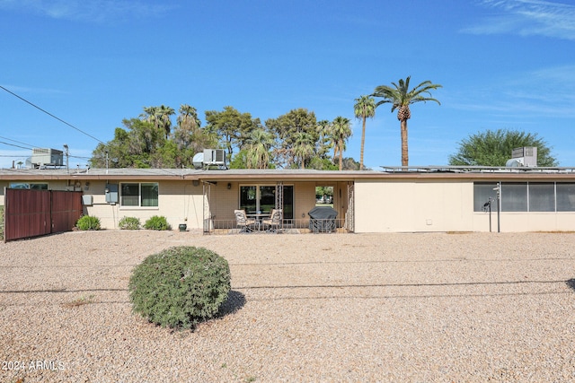 single story home featuring central AC