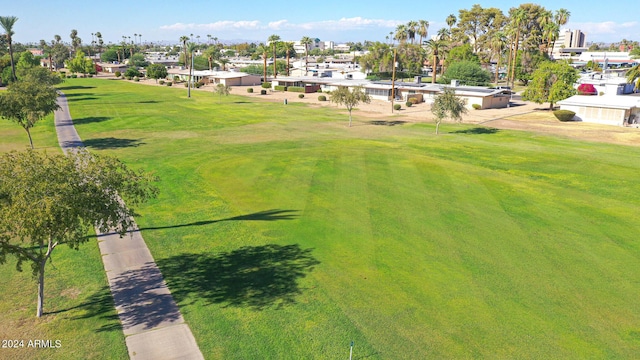 bird's eye view featuring a residential view and view of golf course