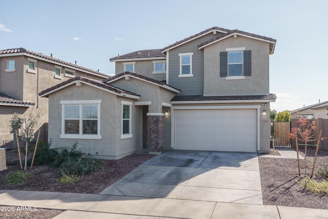 front of property featuring a garage