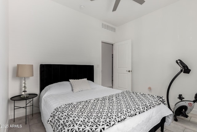 3670 E Sandoval Dr, San Tan Valley, AZ 85140 - bedroom with baseboards, visible vents, and ceiling fan