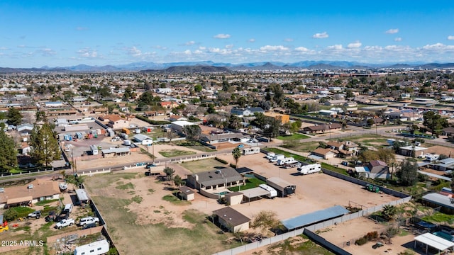 drone / aerial view with a mountain view