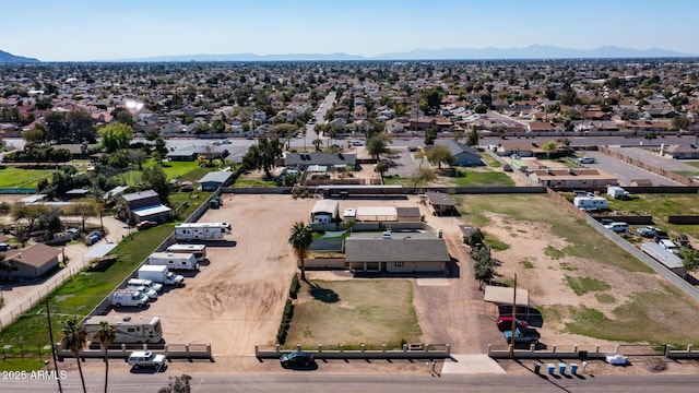 drone / aerial view with a mountain view