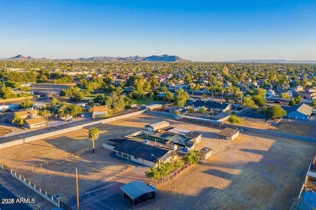 drone / aerial view with a mountain view