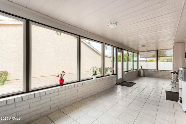 view of unfurnished sunroom