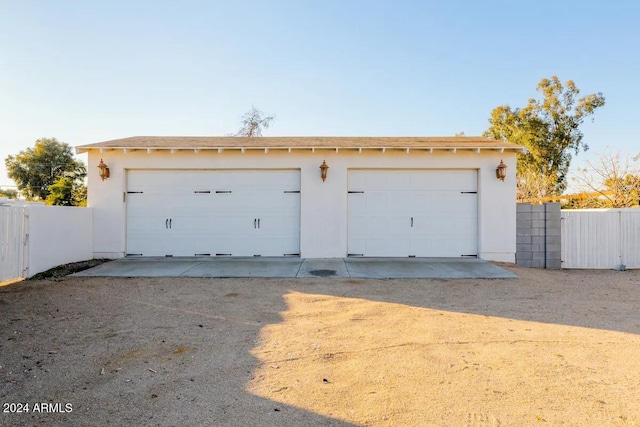 view of garage