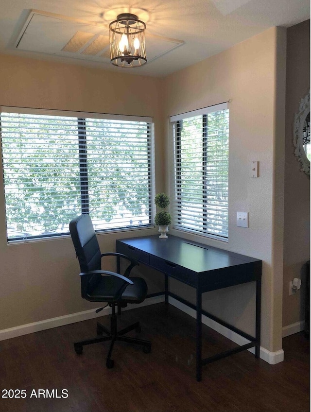 15252 N 100th St Unit 2157, Scottsdale, AZ 85260 - office area featuring wood finished floors and baseboards